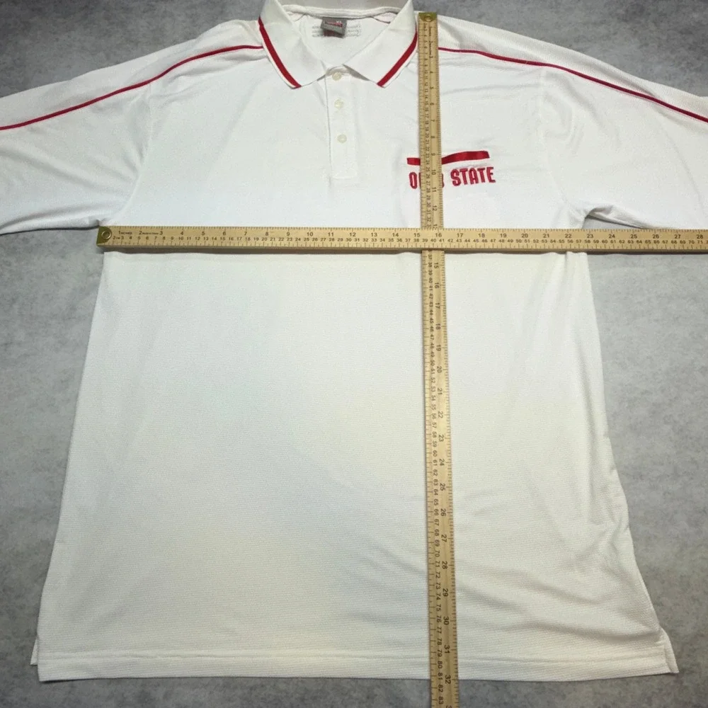 Nike Team Ohio State Buckeyes Polo Shirt White XL NCAA Y2K Streetwear Boxy